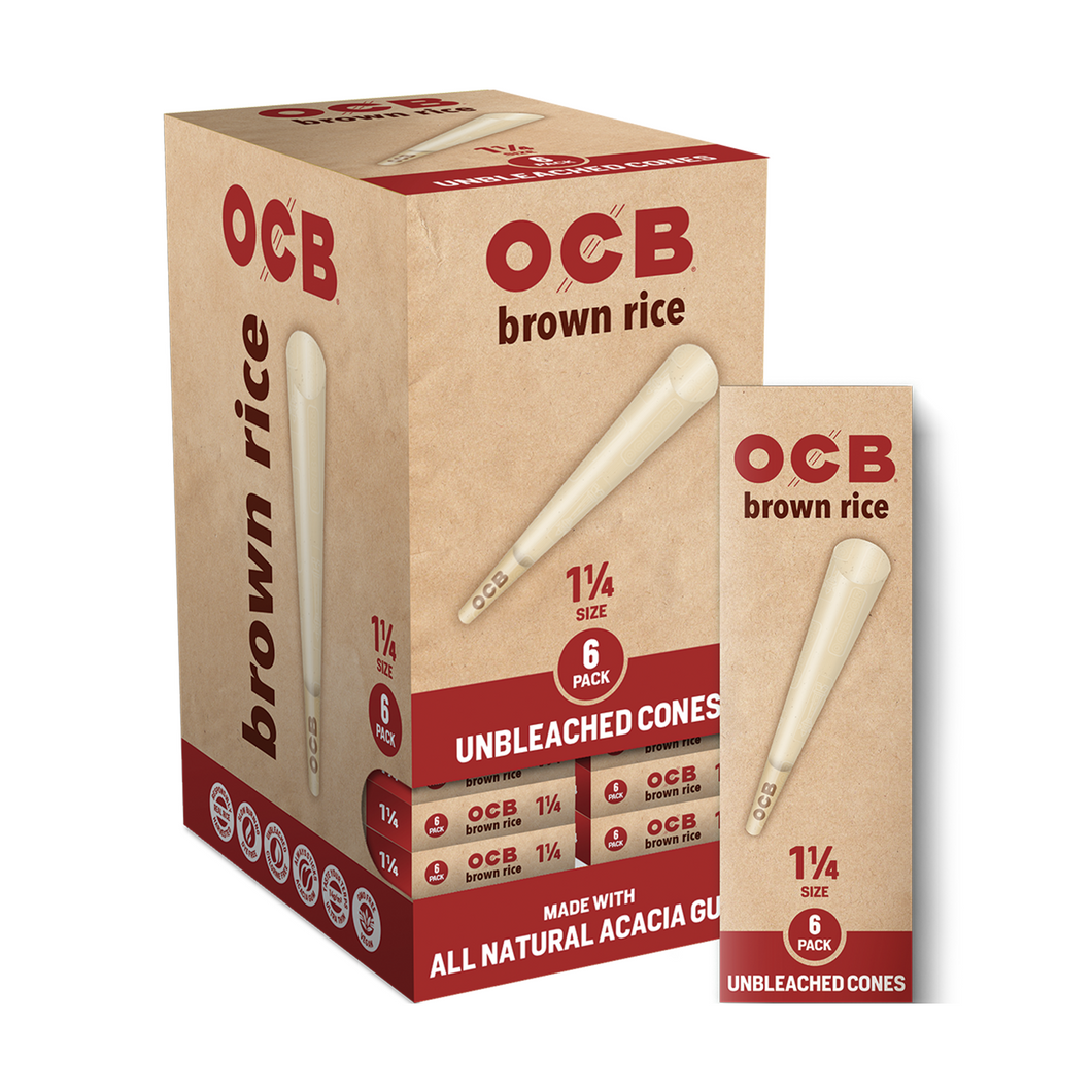 OCB Brown Rice Cone 1 1/4 Gravity Feed
