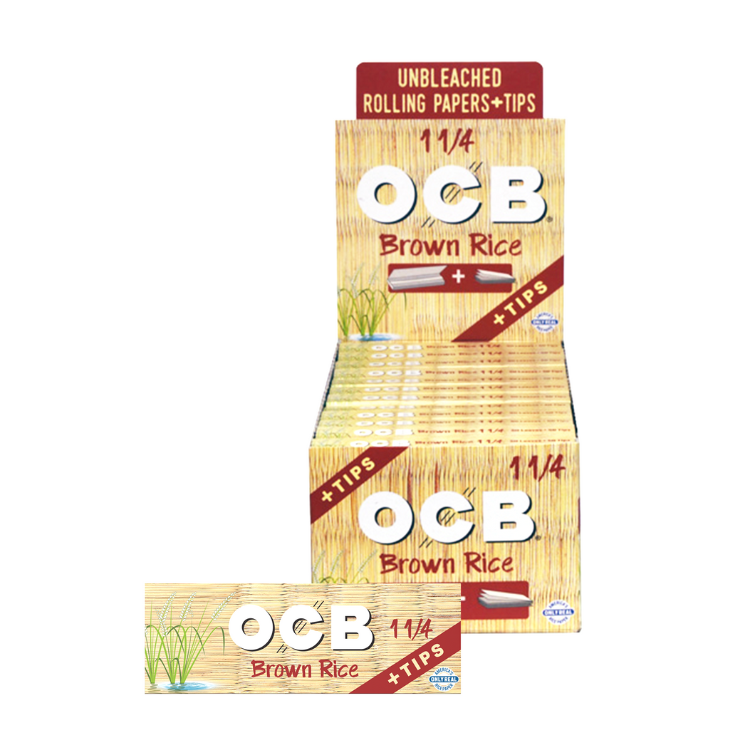 OCB Brown Rice 1¼ Rolling Paper + Tips