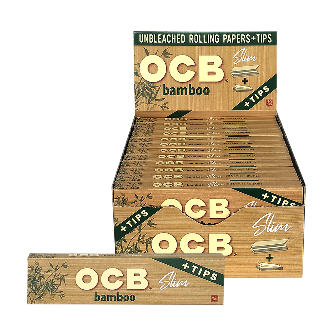 OCB Bamboo Slim Rolling Papers + Tips