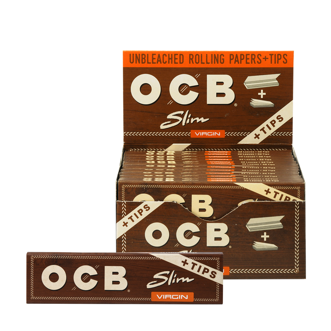 Unbleached Slim Rolling Papers + Tips