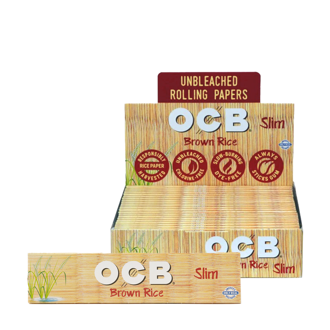 OCB Brown Rice Slim Rolling Papers