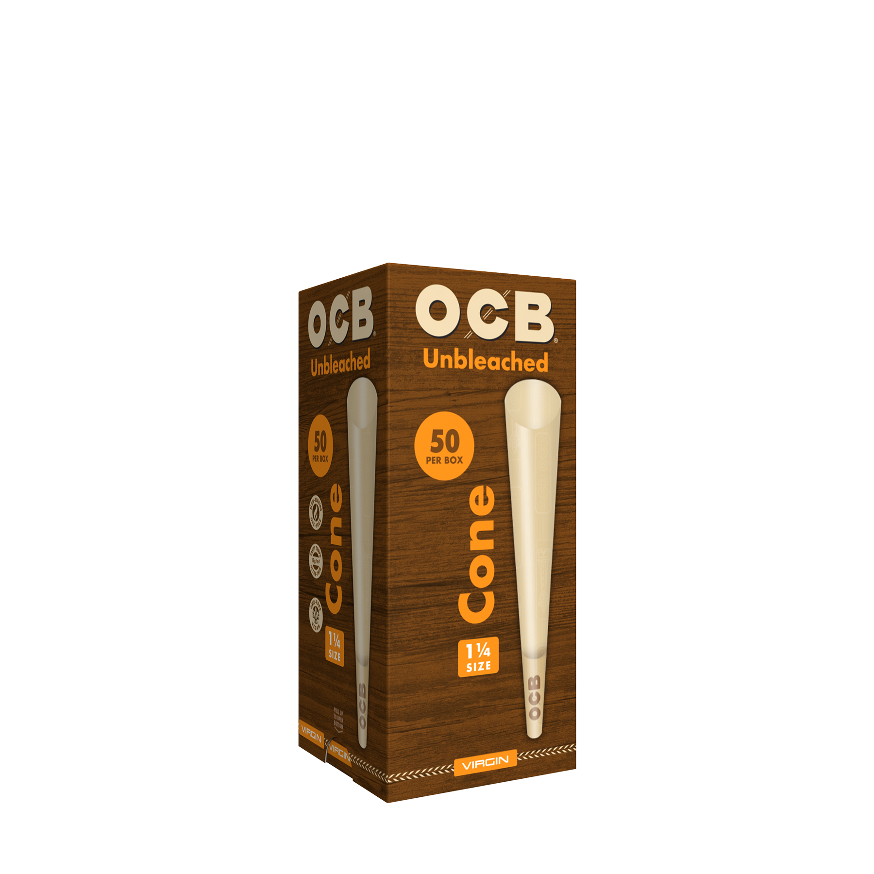 OCB Pre Rolled Cones, Virgin, 1¼ Size, Mini Tower